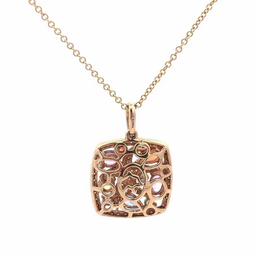 EFFY 14K Yellow Gold Multi Colored Sapphire Diamond Accent Starfish Necklace